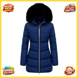Women's Winter Down Puffer Jacket Windproof Waterproof Hooded Warm Coat